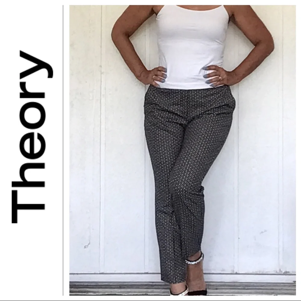 THEORY SLIM CROP DRESS PANTS SIZE 4 - Picture 2 of 10